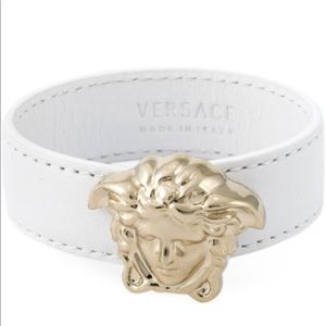 White Medusa Leather Bracelet
